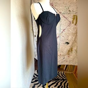 4th and Reckless NWOT Bustier Dress Black Bodycon with Side Cutouts 8 perfect 🖤